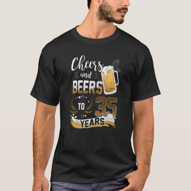 Camiseta Saúde E Cerveja A 35 Anos Eu Gosto De Cerveja E Ta (Frente)