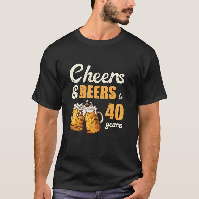 Camiseta Saúde E Cerveja A 40 Anos De aniversário de 40 ano (Frente)