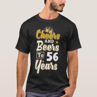 Camiseta Saúde E Cerveja A 56 Anos, Feliz 56 Anos Aniversár