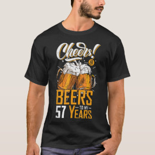 Camiseta Saúde E Cerveja A 57 Anos 57º Aniversário Engraçad