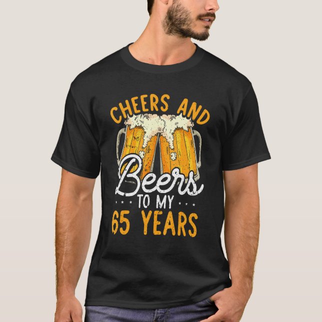Camiseta Saúde E Cerveja A 65 Anos 65 Anos Aniversário Para (Frente)