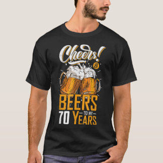 Camiseta Saúde E Cerveja A 70 Anos De Aniversário Engraçado