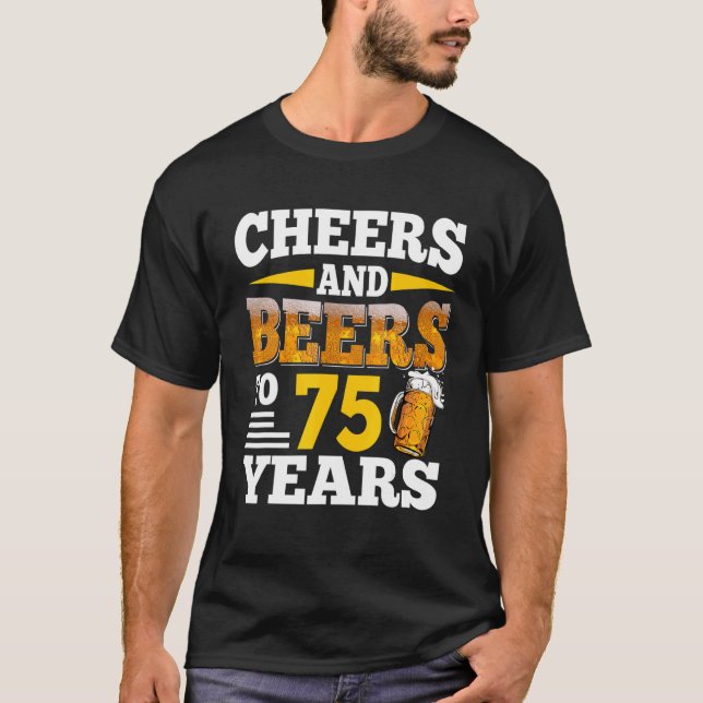 Camiseta Saúde E Cerveja A 75 Anos 75 Aniversário De Cervej (Frente)