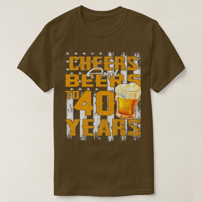 Camiseta Saúde E Cerveja À Minha aniversário de 40 anos De  (Frente do Design)