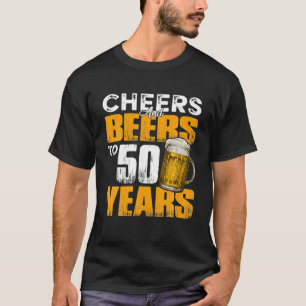 Camiseta Saúde E Cerveja Aos 50 Anos De Aniversário Engraça