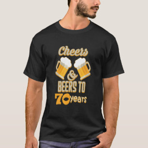 Camiseta Saúde E Cerveja Aos 70 Anos De Festa de aniversári