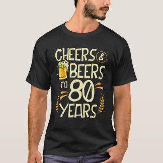 Camiseta Saúde E Cerveja Aos 80 Anos De 80 Aniversário Dri