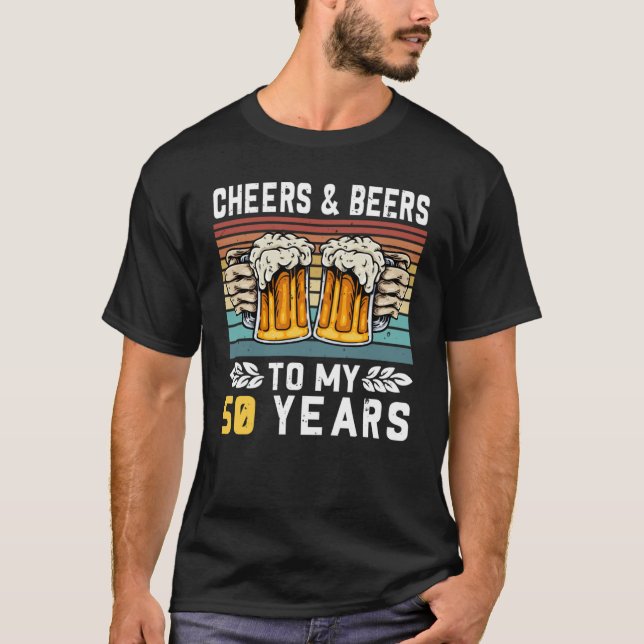 Camiseta Saúde E Cerveja Aos Meus 50 Anos 50 Anos 50º Anive (Frente)