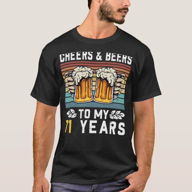 Camiseta Saúde E Cerveja Aos Meus 71 Anos 71 ruas Aniversár (Frente)