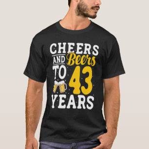Camiseta Saúde e Cervejas A 43 Anos De Cerveja Bebendo 43 A