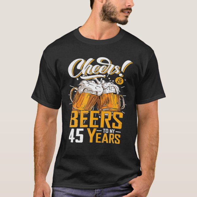 Camiseta Saúde E Cervejas A 45 Anos 45 Anos (Frente)