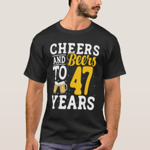 Camiseta Saúde e Cervejas A 47 Anos De Bebendo De 47 Anos