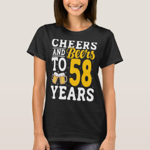 Camiseta Saúde e Cervejas A 58 Anos Antes Do Bebendo 58 Ano