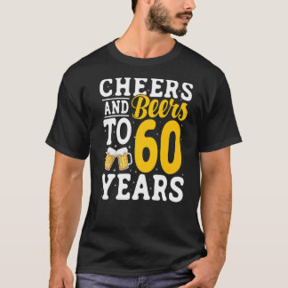 Camiseta Saúde e Cervejas A 60 anos Cerveja Bebendo 60 anos