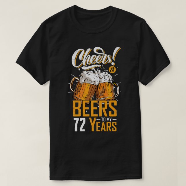 Camiseta Saúde E Cervejas A 72 Anos 72 Anos 72.º Aniversári (Frente do Design)
