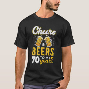 Camiseta Saúde E Cervejas Ao Bebendo 70 De 70 Anos