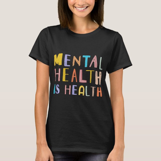 Camiseta Saúde É Saúde Mês de Conscientização sobre Bipolar (Frente)