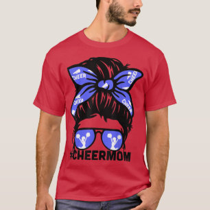 Camiseta Saúde Mãe Mãe Azul Megafone Cheerhead Mãe