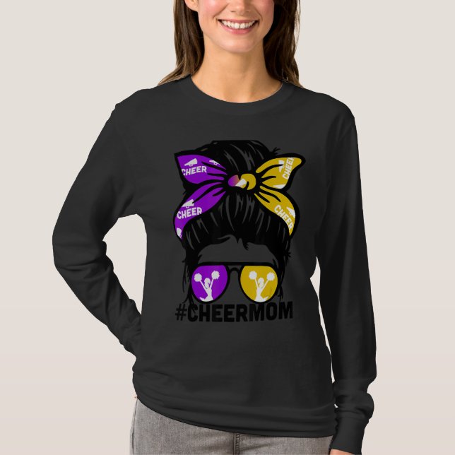 Camiseta Saúde Mãe Puple e Dourada Cheerhead Mãe Me (Frente)