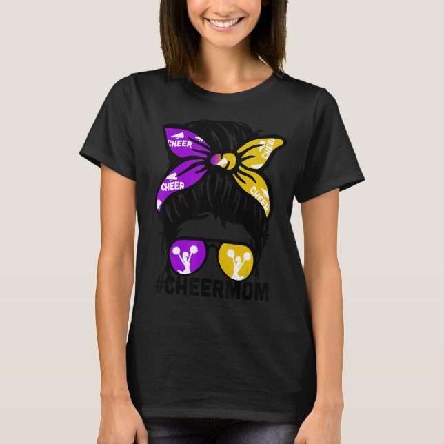 Camiseta Saúde Mãe Puple e Dourada Cheerhead Mãe Me (Frente)