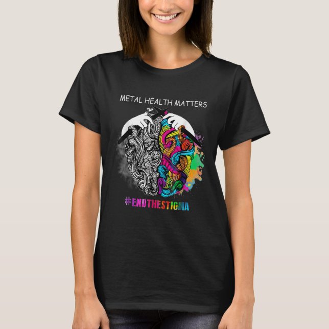 Camiseta Saúde Mental Acabar Com A Doença Do Cérebro Estigm (Frente)