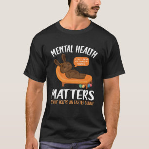 Camiseta Saúde Mental Consciência Chocolate Coelhinho Engra