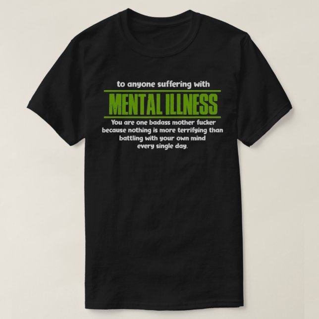 Camiseta Saúde Mental Consciência Doença Mental (Frente do Design)