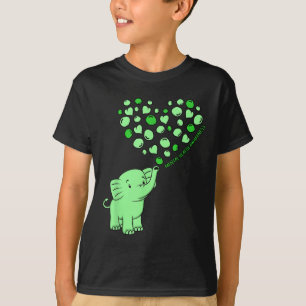 Camiseta Saúde Mental Consciência Elefante Coração Apoiante