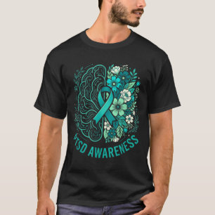 Camiseta Saúde mental conscientização sobre ptss cérebro e 