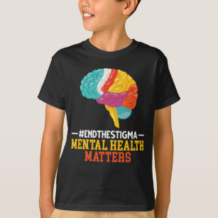 Camiseta Saúde Mental do Cérebro Colorida