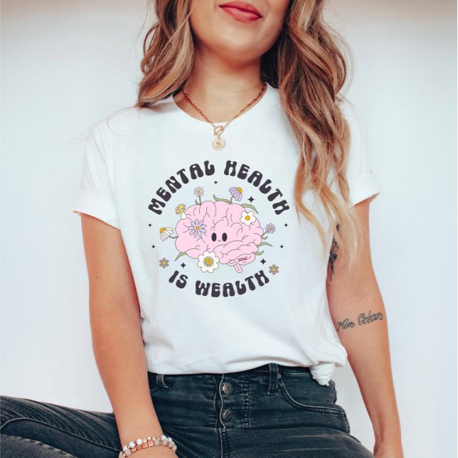 Camiseta Saúde mental é riqueza (Criador carregado)