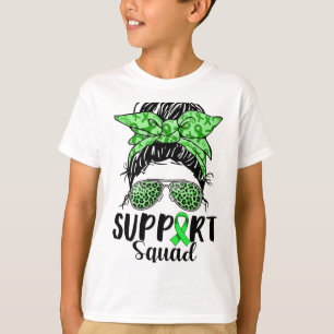 Camiseta Saúde Mental Esquadrão Mês Mensagem Bun Woma