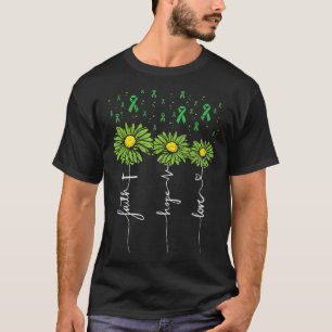 Camiseta Saúde Mental Fé Esperança Amor Flor Conscientizaçã