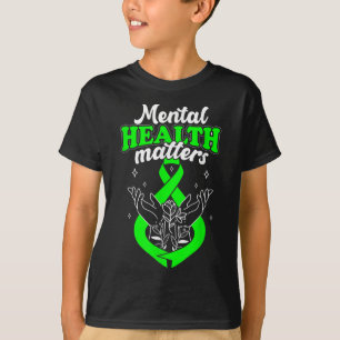 Camiseta Saúde Mental Flores Conscientes Mulheres
