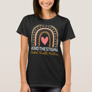Camiseta Saúde Mental Importa Consciência Arco-Íris Leopard