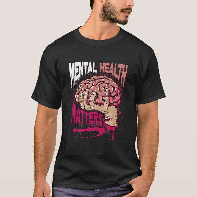 Camiseta Saúde Mental Importa Dia de Conscientização sobre  (Frente)