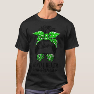Camiseta Saúde Mental Mensagem Bun Mental Health Awar