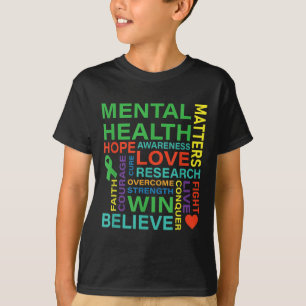 Camiseta Saúde Mental S Consciência Depressão