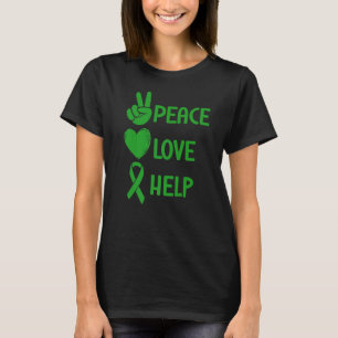 Camiseta Saúde Mental Sensibilização Paz Amor Ajuda a Bíbli