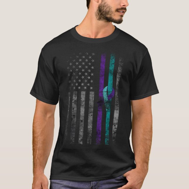 Camiseta Saúde Mental, Sinalizador Americano, Sensibilizaçã (Frente)