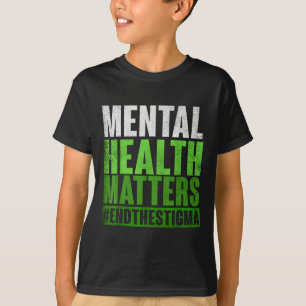 Camiseta Saúde Mental Verde Engraçada Põe Fim À Consciência