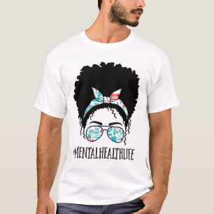 Camiseta Saúde Negra Afro Mensageiro Tripulação Americana A