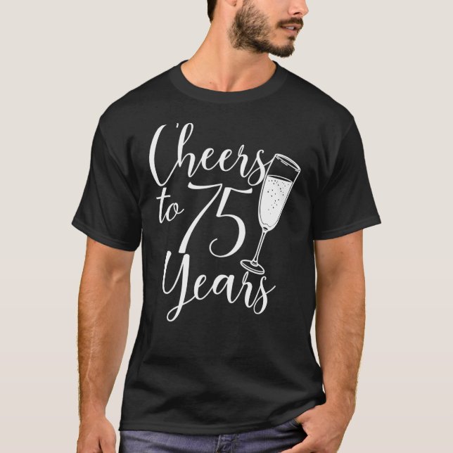 Camiseta Saúde Para 75 Anos, Para Mulheres E Homens, 75.º N (Frente)