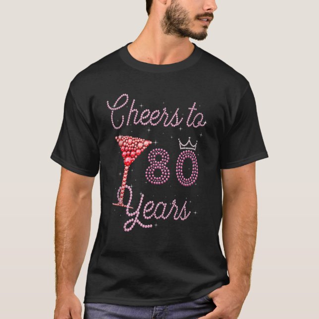 Camiseta Saúde Para 80 Anos Aniversário De 80ruas De 80 Ano (Frente)