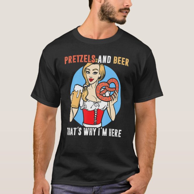 Camiseta Saúde Pretzels E Cerveja Alemã Para Homens B (Frente)