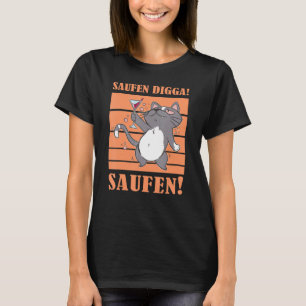 Camiseta Saufen Digga Saufen Beer Beer Beer Cat