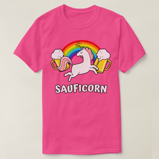 Camiseta Sauficorn Lustiges Bier Einhorn Party (Frente do Design)