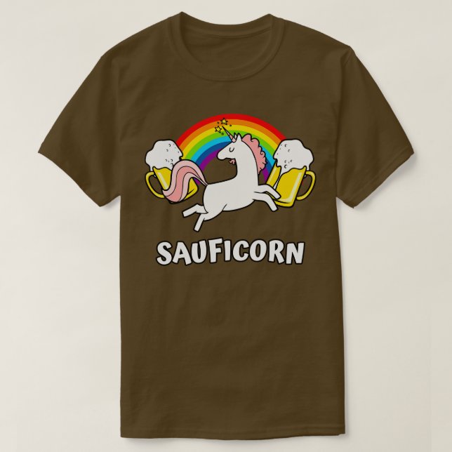 Camiseta Sauficorn Lustiges Bier Einhorn Party (Frente do Design)