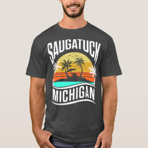 Camiseta Saugatuck Michigan Vintage Sunset Vacage