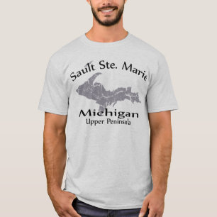 Camiseta Sault Ste Marie Michigan - T-shirt Design do mapa